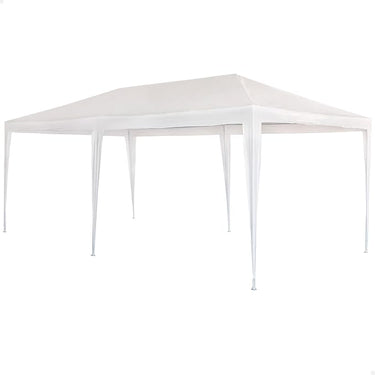 AKTIVE Garden 53992 - Cenador de Plástico Blanco 300 x 600 x 255 cm con Tubos de Acero